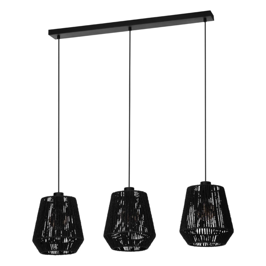 Eglo - Luster na sajli 3xE27/60W/230V crna