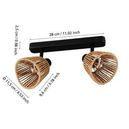 Eglo - Stropna reflektorska svjetiljka 2xE14/10W/230V crna/bež