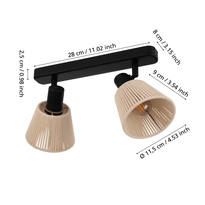 Eglo - Spot svjetiljka 2xE14/40W/230V bež/crna