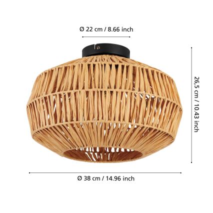 Eglo - Stropna svjetiljka 1xE27/40W/230V Ø 38 cm smeđa