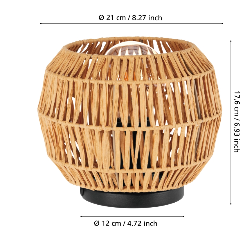 Eglo - Stolna lampa 1xE27/40W/230V smeđa