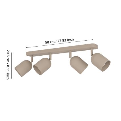 Eglo - Stropna reflektorska svjetiljka 4xE14/40W/230V bež