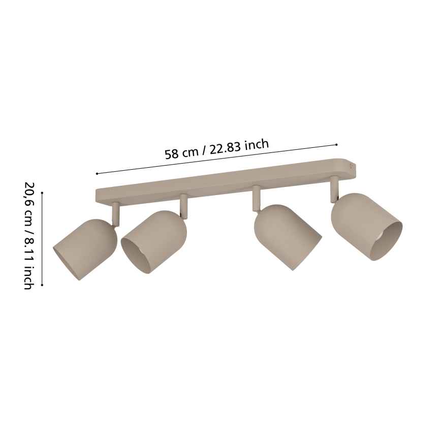 Eglo - Stropna reflektorska svjetiljka 4xE14/40W/230V bež