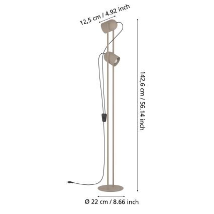 Eglo - Podna lampa 2xE14/8W/230V bež