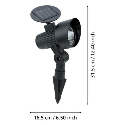 Eglo - SET 3x LED solarno svjetlo sa senzorom, 200 mAh, IP44, crno