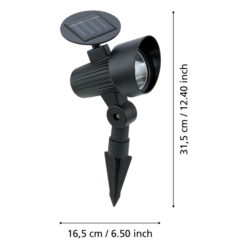 Eglo - SET 3x LED solarno svjetlo sa senzorom, 200 mAh, IP44, crno