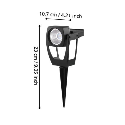 Eglo 48719 - LED Solarni reflektor SOLAR 1xLED/0,1W/3,2V 1000 mAh IP44