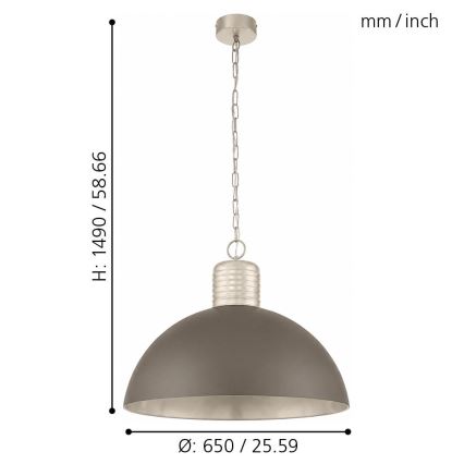 Eglo 49107 - Luster na lancu COLDRIDGE 1xE27/60W/230V