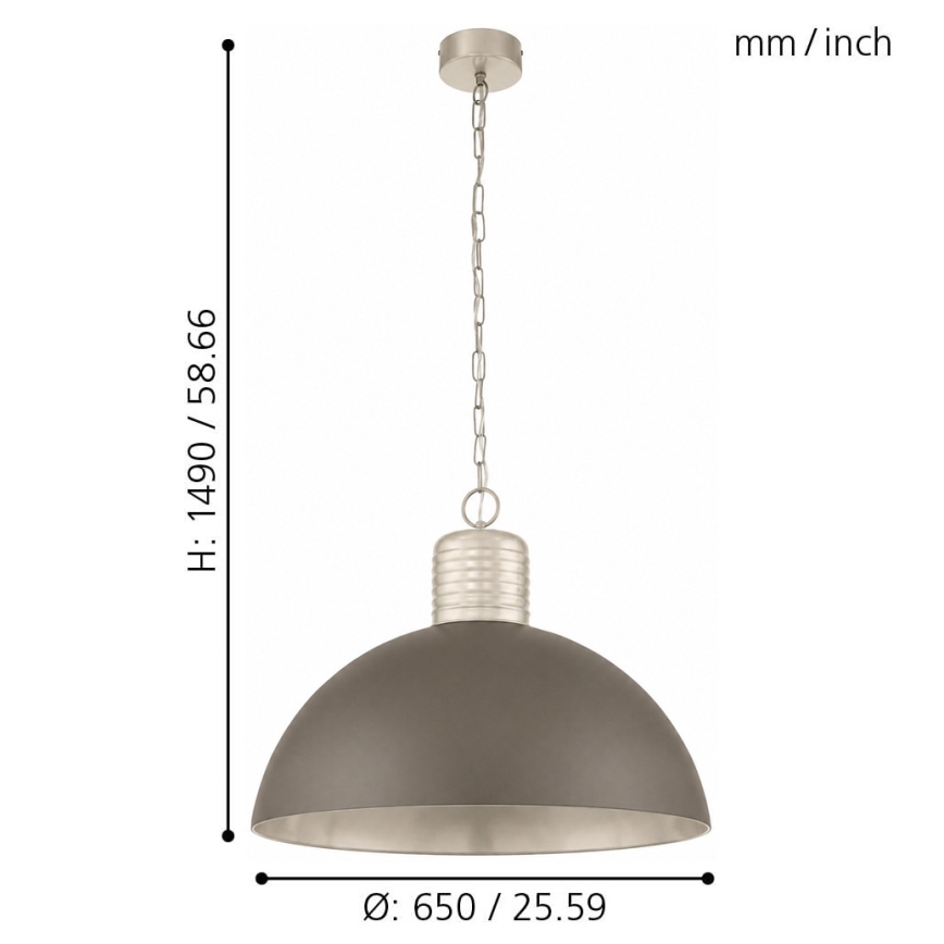 Eglo 49107 - Luster na lancu COLDRIDGE 1xE27/60W/230V