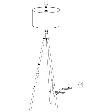 Eglo - Podna lampa 1xE27/60W/230V