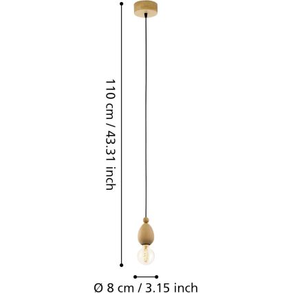 Eglo 49376 - Viseća svjetiljka AVOLTRI 1xE27/60W/230V