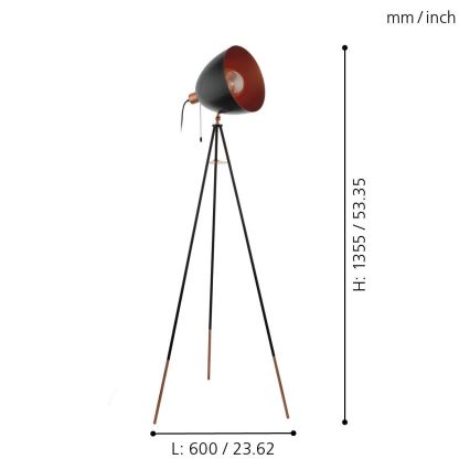 Eglo - Podna lampa 1xE27/60W/230V