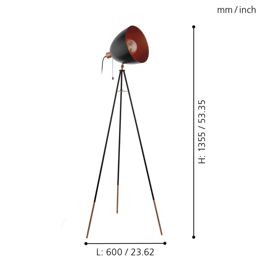 Eglo - Podna lampa 1xE27/60W/230V