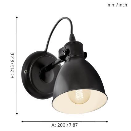 Eglo - Zidna svjetiljka 1xE27/40W/230V