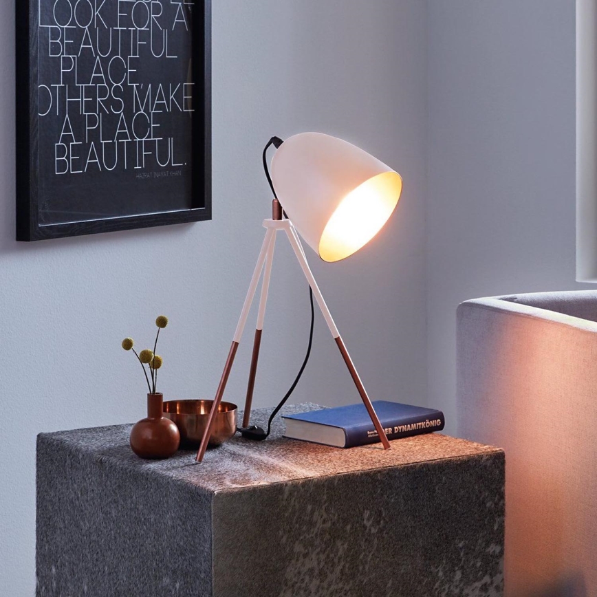 Eglo 49727 - Stolna lampa CHESTER 1xE27/60W/230V bijela/bakrena