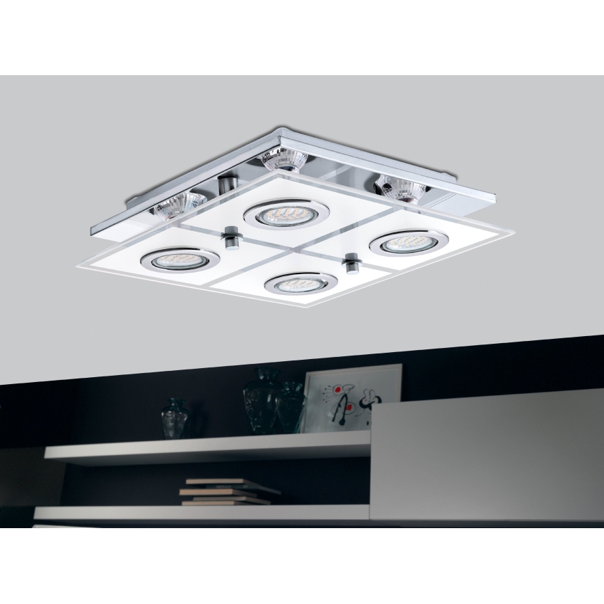 Eglo 54451 - LED stropna svjetiljka CABO 4xGU10/3W/230V 29x29 cm