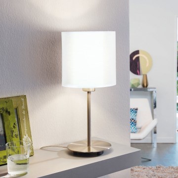 Eglo 54744 - Stolna lampa ANADIA 1xE14/40W/230V bijela/mat krom