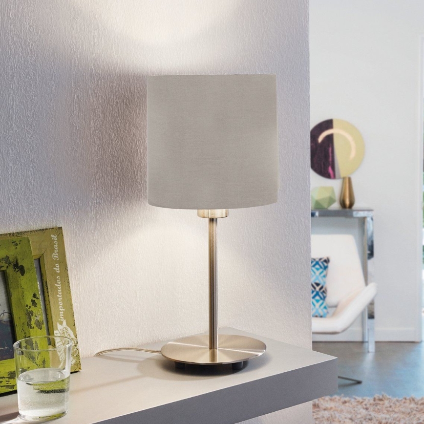 Eglo 54745 - Stolna lampa ANADIA 1xE14/40W/230V taupe/mat krom