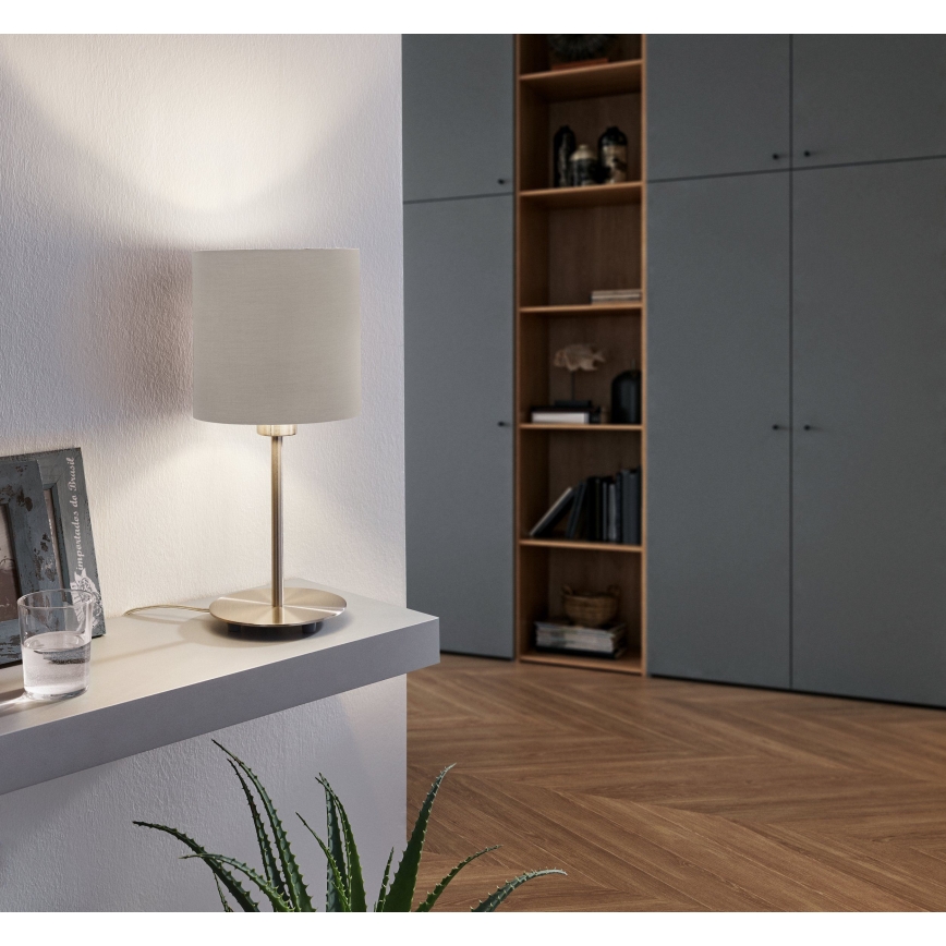 Eglo 54745 - Stolna lampa ANADIA 1xE14/40W/230V taupe/mat krom
