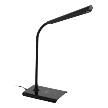 Eglo 55122 - LED stolna lampa s prigušivanjem i bežičnim punjenjem LED/5,5W/230V crna