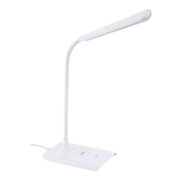 Eglo 55123 - LED stolna lampa s mogućnošću prigušivanja i bežičnim punjenjem LED/5,5W/230V bijela