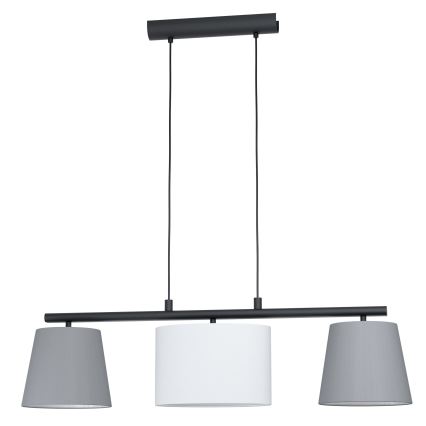 Eglo 55207 - Luster na sajli ALMEIDA 3xE14/25W/230V siva