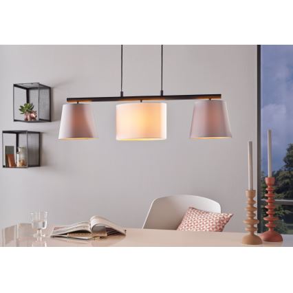 Eglo 55207 - Luster na sajli ALMEIDA 3xE14/25W/230V siva