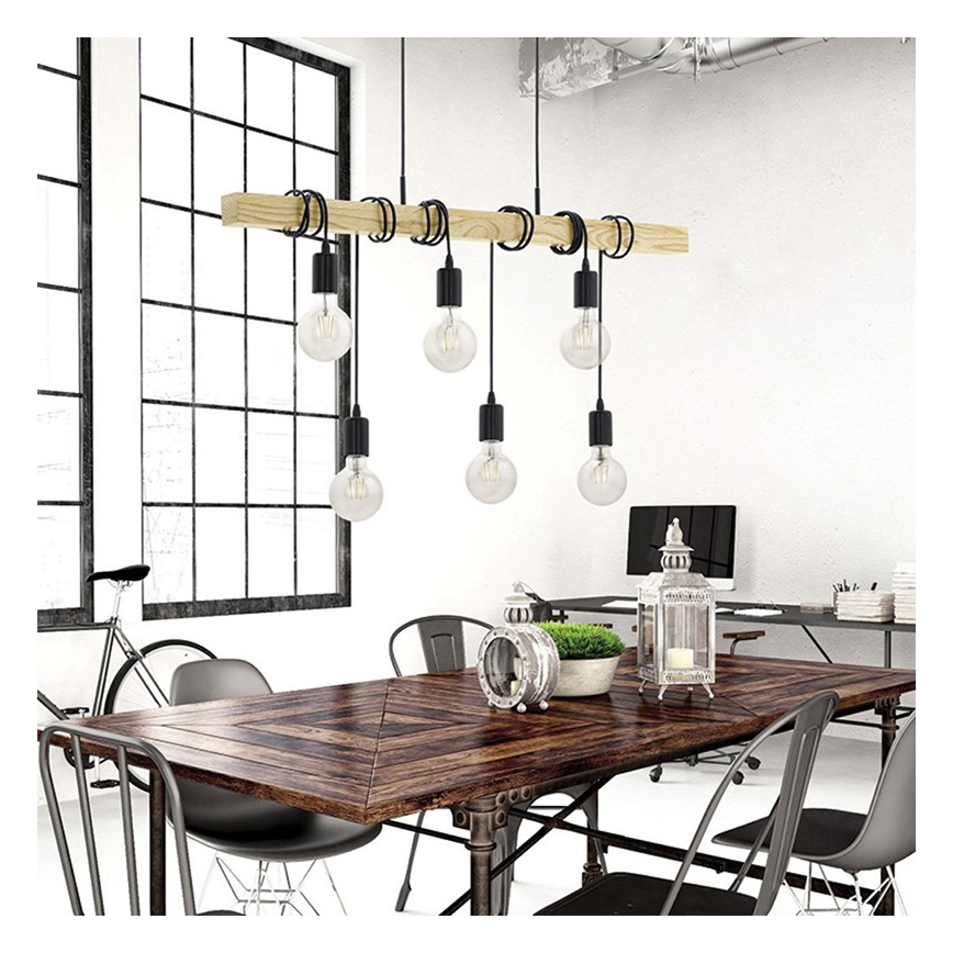 Eglo 55242 - Luster na sajli TOWNSHEND 6xE27/60W/230V