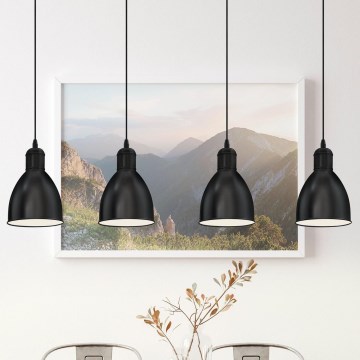 Eglo 55244 - Luster na sajli PRIDDY 4xE27/60W/230V crni