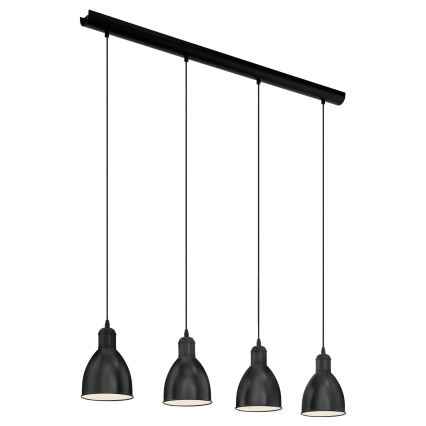Eglo 55244 - Luster na sajli PRIDDY 4xE27/60W/230V crni