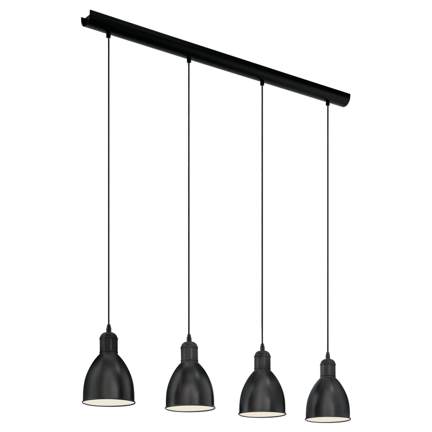 Eglo 55244 - Luster na sajli PRIDDY 4xE27/60W/230V crni