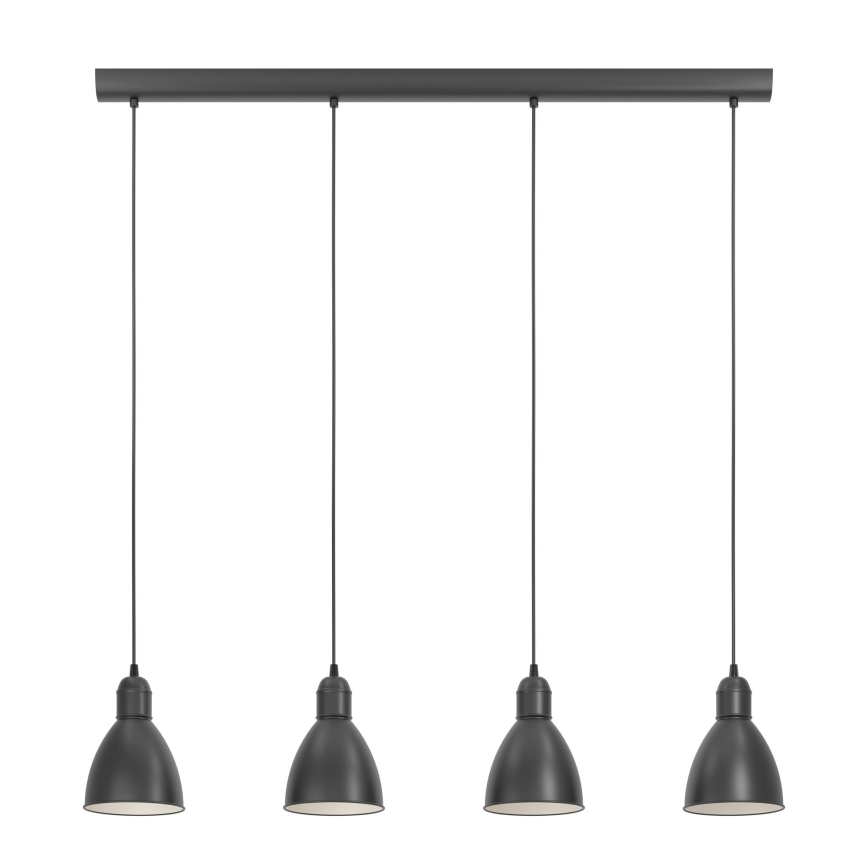 Eglo 55244 - Luster na sajli PRIDDY 4xE27/60W/230V crni
