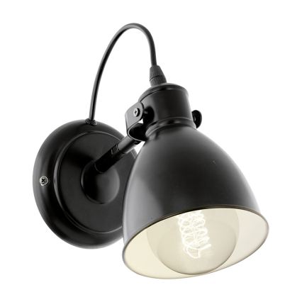 Eglo 55261 - Zidna svjetiljka PRIDDY 1xE27/40W/230V crna