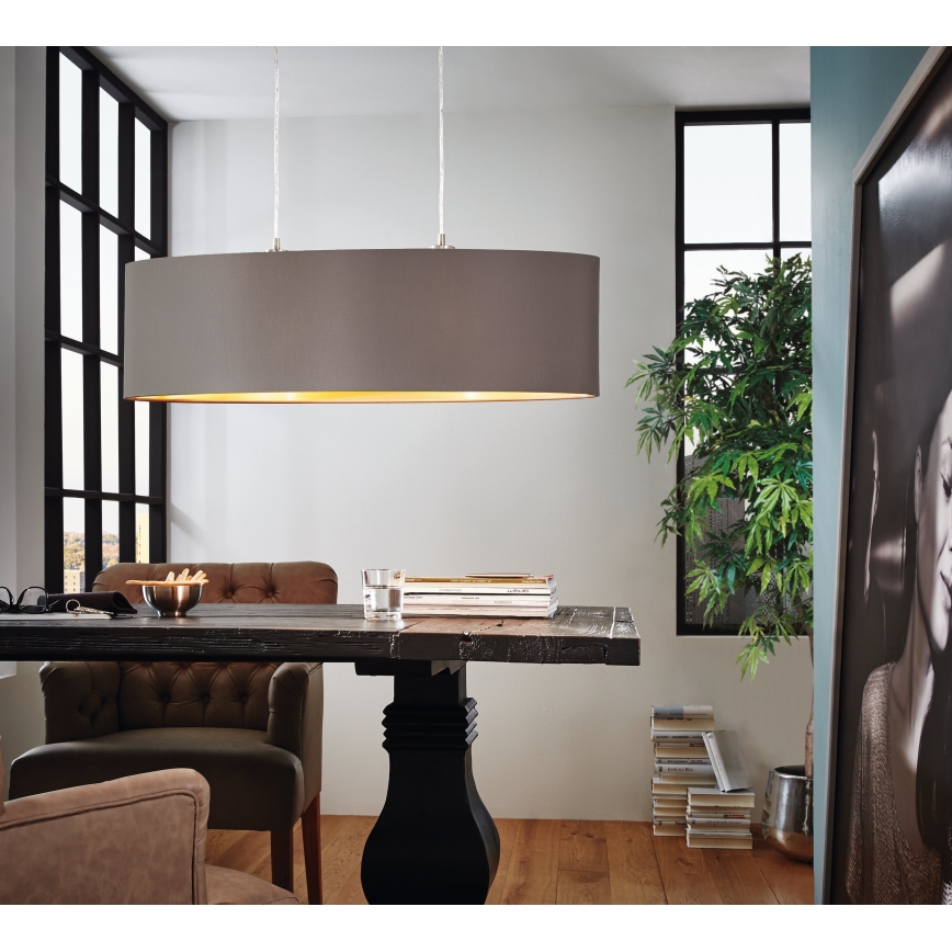Eglo 55271 - Luster na sajli MASERLO 2xE27/60W/230V smeđa