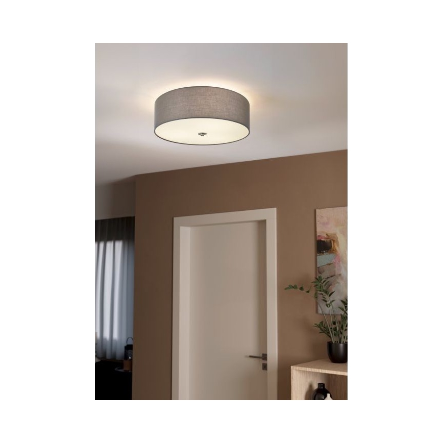 Eglo 55277 - Stropna svjetiljka PASTERI 3xE27/25W/230V promjer 47,5 cm siva