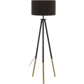 Eglo 55291 - Podna lampa BIDFORD 1xE27/60W/230V crna/smeđa