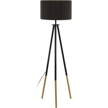 Eglo 55291 - Podna lampa BIDFORD 1xE27/60W/230V crna/smeđa
