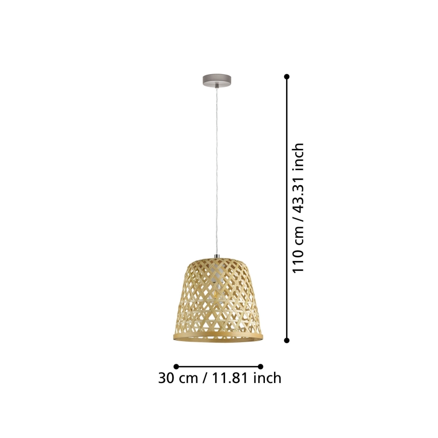 Eglo 55696 - Viseći luster na sajli KIRKCOLM 1xE27/60W/230V bež