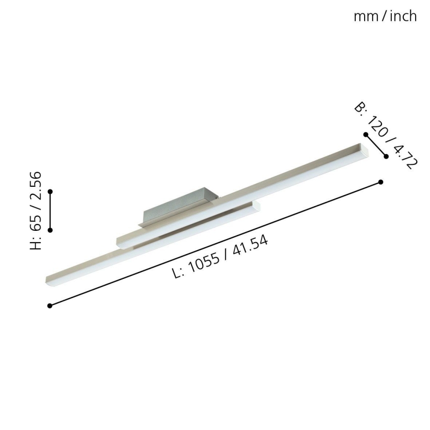 Eglo 55971 - LED RGBW stropna svjetiljka s mogućnošću prigušivanja FRAIOLI-C LED/34W/230V 2700-6500K matni krom + daljinsko upravljanje