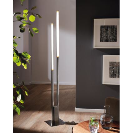 Eglo 55972 - LED RGBW stojeća svjetiljka s mogućnošću prigušivanja FRAIOLI-C LED/34W/230V 2700-6500K matni krom + daljinski upravljač