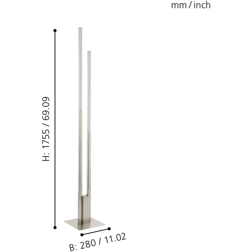 Eglo 55972 - LED RGBW podna svjetiljka s mogućnošću prigušivanja FRAIOLI-C LED/34W/230V 2700-6500K matirani krom + daljinski upravljač