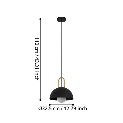 Eglo 56459 - Viseći luster na sajli CALMANERA 1xE27/40W/230V crna