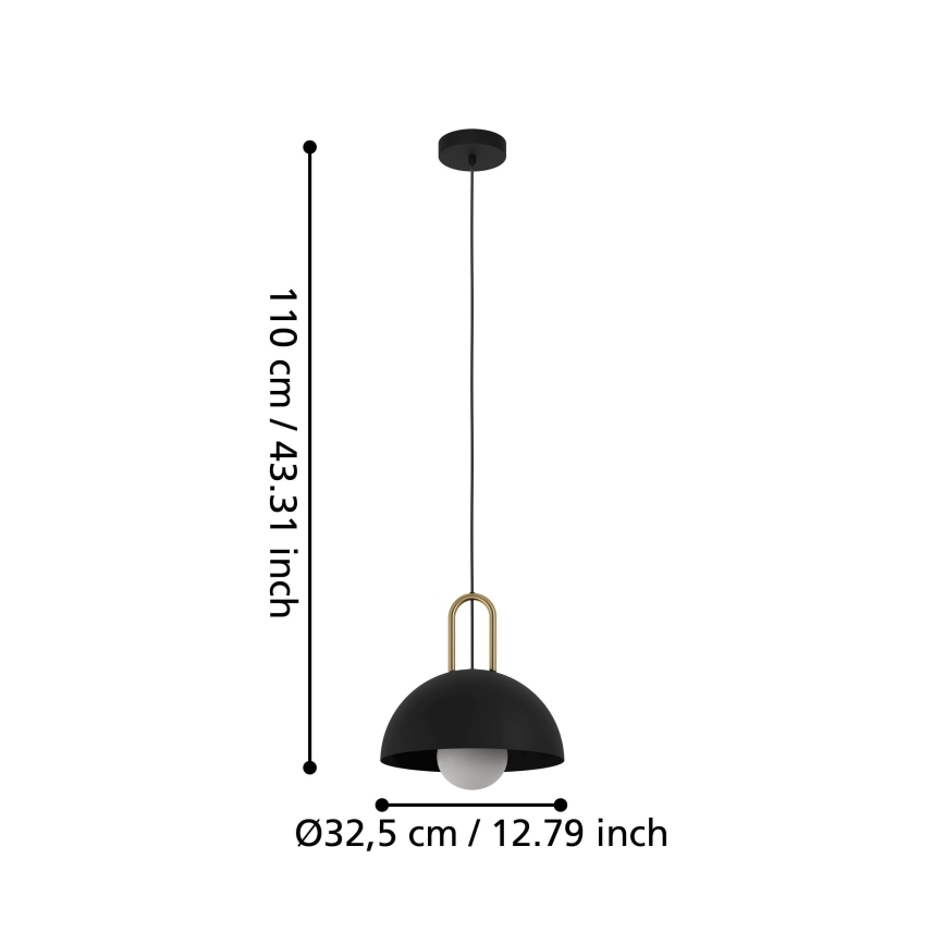 Eglo 56459 - Viseći luster na sajli CALMANERA 1xE27/40W/230V crna