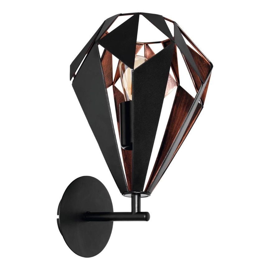 Eglo 62835 - Zidna svjetiljka CARLTON PRO 1xE27/60W/230V crna