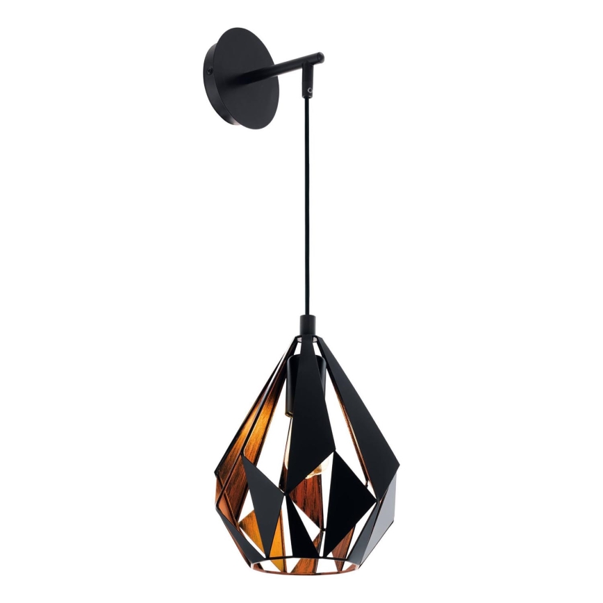 Eglo 62836 - Zidna svjetiljka CARLTON PRO 1xE27/60W/230V crna