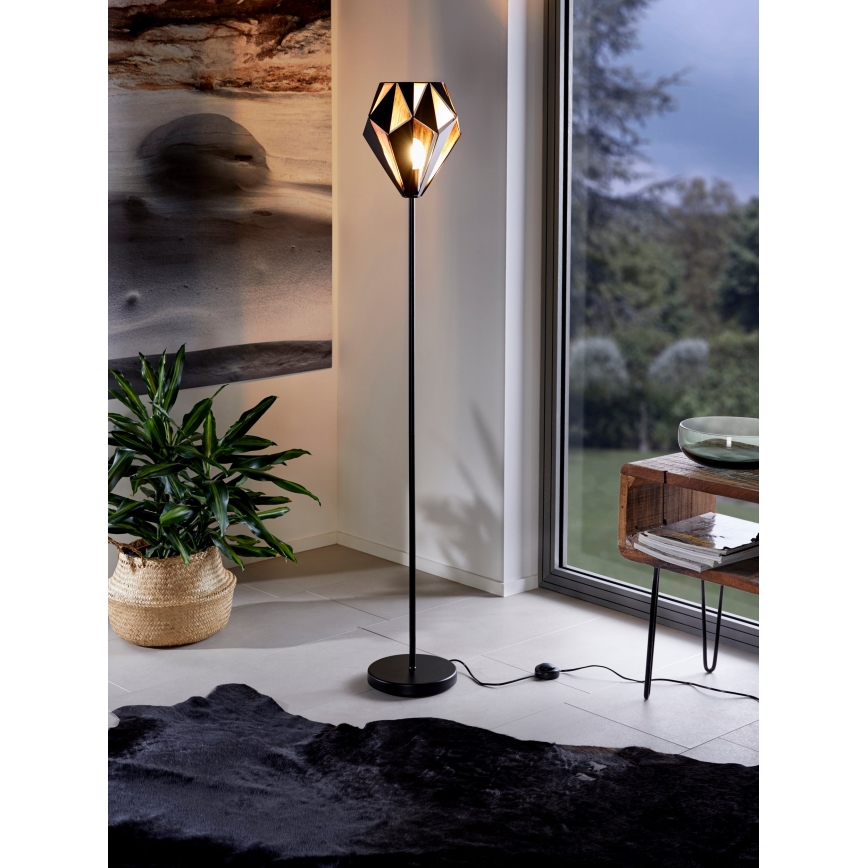 Eglo 62838 - Podna lampa CARLTON PRO 1xE27/60W/230V crna