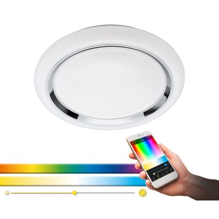 Eglo 64529 - LED RGBW Dimmabilno stropno svjetlo CAPASSO-C LED/17W/230V bijela