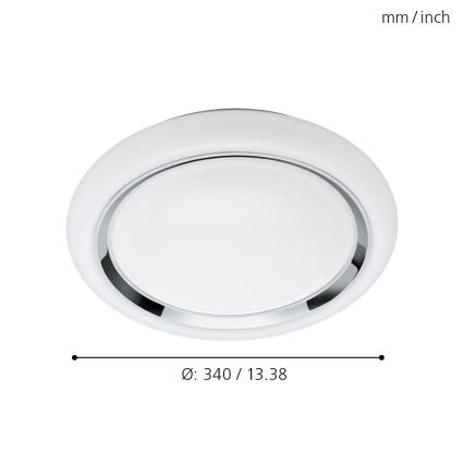 Eglo 64529 - LED RGBW Prigušiva stropna svjetiljka CAPASSO-C LED/17W/230V bijela