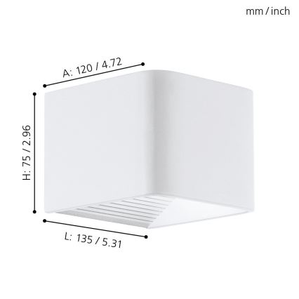 Eglo 65043 - LED Vanjska zidna svjetiljka DONINNI PRO LED/5W/230V IP44 bijela