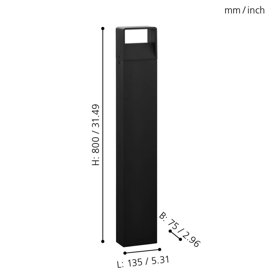 Eglo 65082 - LED Vanjska lampa DONINNI PRO LED/5W/230V 3000K 40 cm IP44 antracit